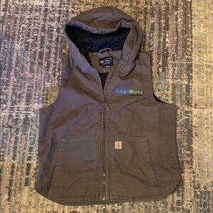 Carhartt Black and Tan Hooded Vest - quilted